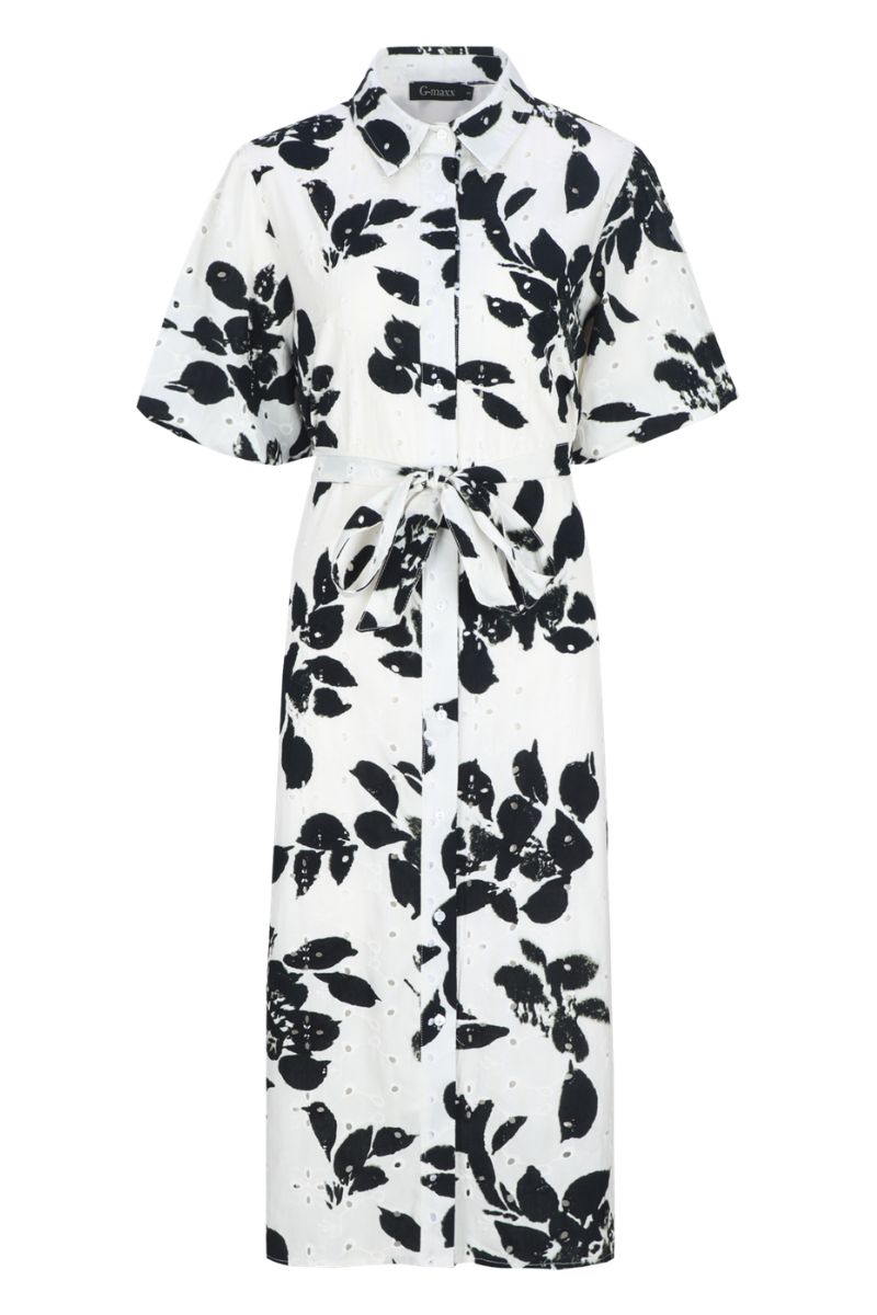 G-maxx Zophia Dress in offwhite en zwart, damesjurk